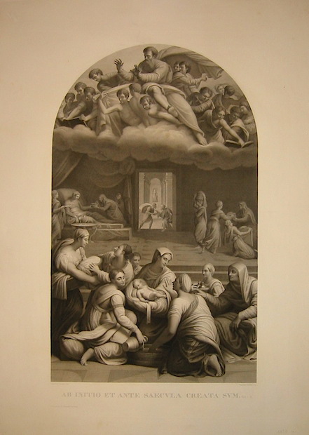 Del Vecchio Beniamino Ab initio et ante saecula creata sum 1830 ca. Roma, presso la Calcografia Camerale